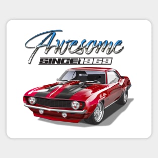 Awesome Since 1969 Red Chevy Camaro Muscle Car Magnet